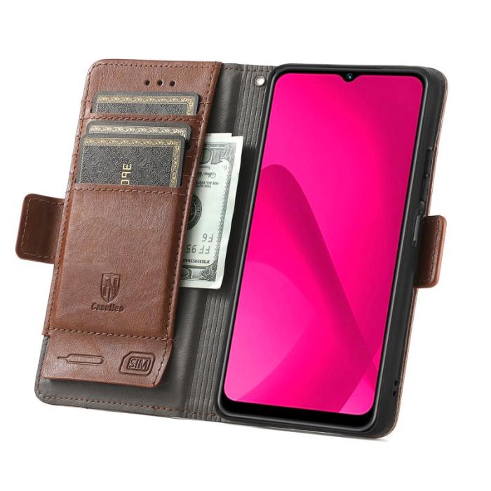 CASENEO - CASENEO Samsung Galaxy A06 Skal PU Läder - Mörkbrun