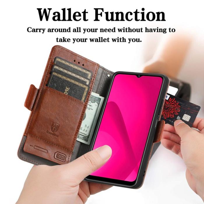 CASENEO - CASENEO Samsung Galaxy A06 Skal PU Läder - Mörkbrun