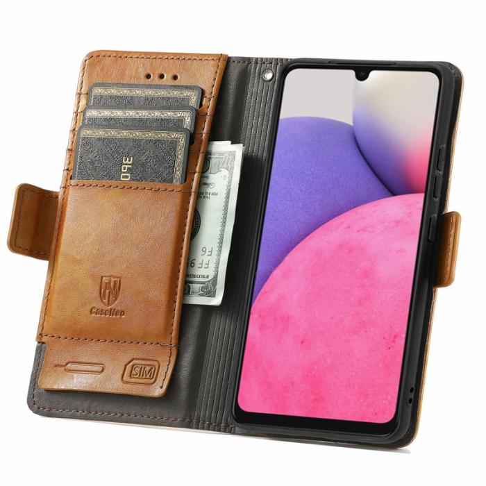 CASENEO - CASENEO Samsung Galaxy A33 5G Skal PU Läder - Ljusbrun