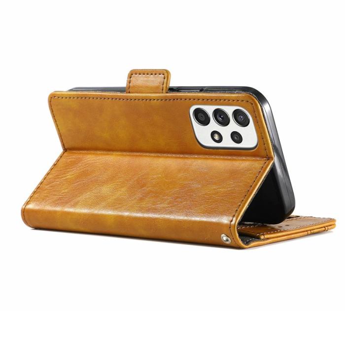 CASENEO - CASENEO Samsung Galaxy A33 5G Skal PU Läder - Ljusbrun