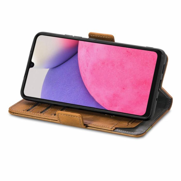 CASENEO - CASENEO Samsung Galaxy A33 5G Skal PU Läder - Ljusbrun