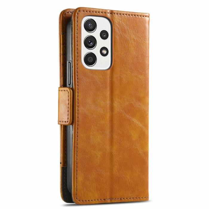 CASENEO - CASENEO Samsung Galaxy A33 5G Skal PU Läder - Ljusbrun