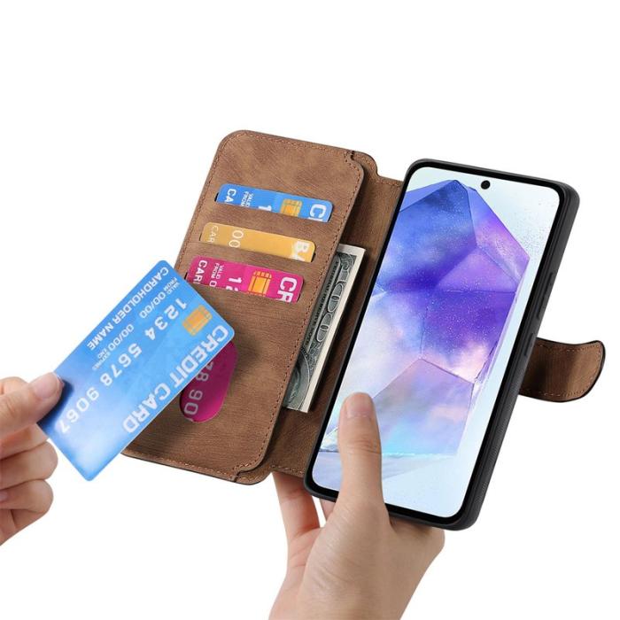 CASENEO - CASENEO Samsung Galaxy A35 5G Plånboksfodral Konstläder - Brun