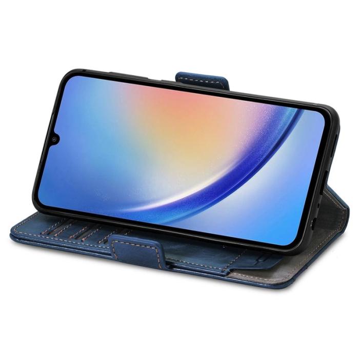 CASENEO - CASENEO Samsung Galaxy A35 5G Mobilskal KonstLäder - Blå
