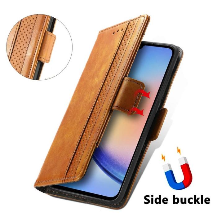 CASENEO - CASENEO Samsung Galaxy A35 5G Mobilskal KonstLäder - Ljusbrun