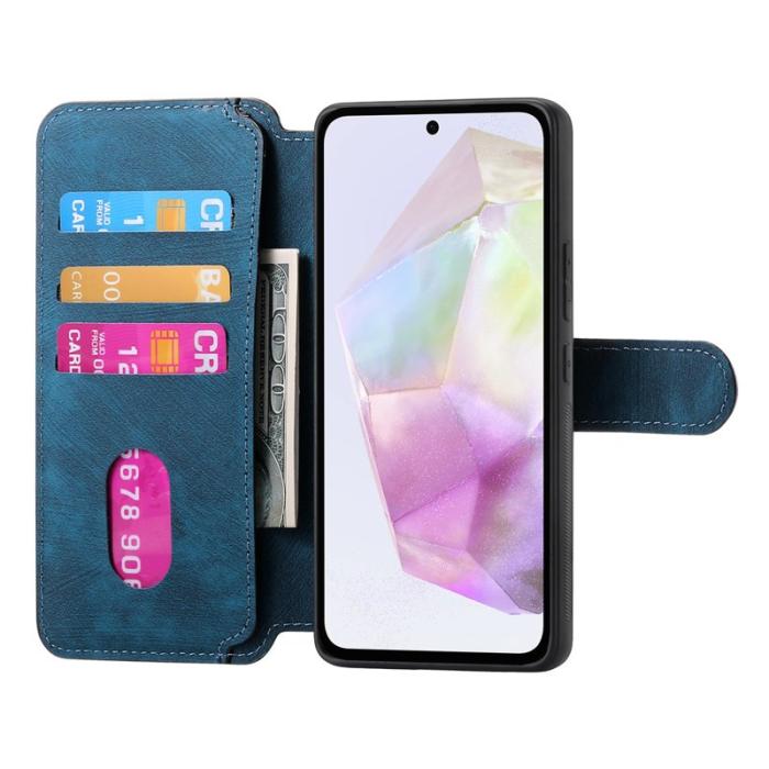 CASENEO - CASENEO Samsung Galaxy A36 5G Fodral Äkta läder - Mörkblå