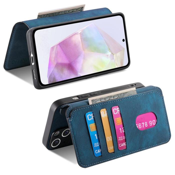 CASENEO - CASENEO Samsung Galaxy A36 5G Fodral Äkta läder - Mörkblå