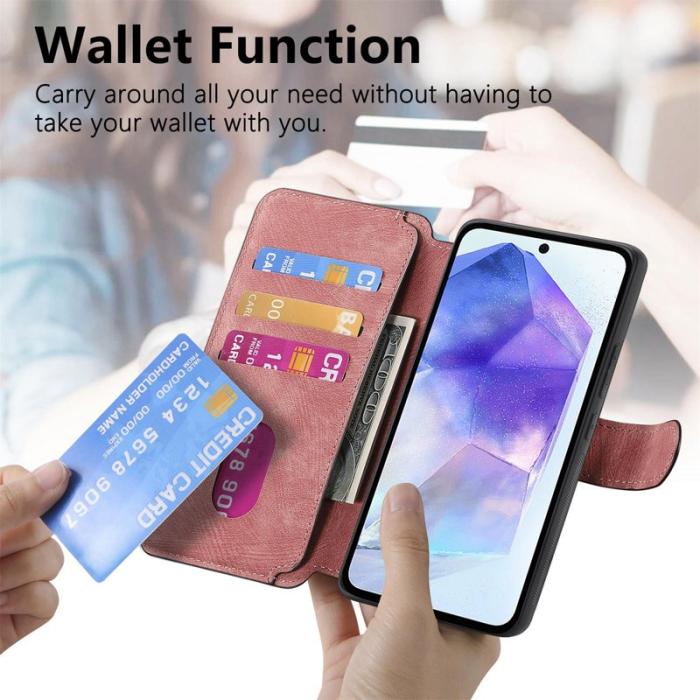 CASENEO - CASENEO Samsung Galaxy A55 5G Plånboksfodral Konstläder - Rosa