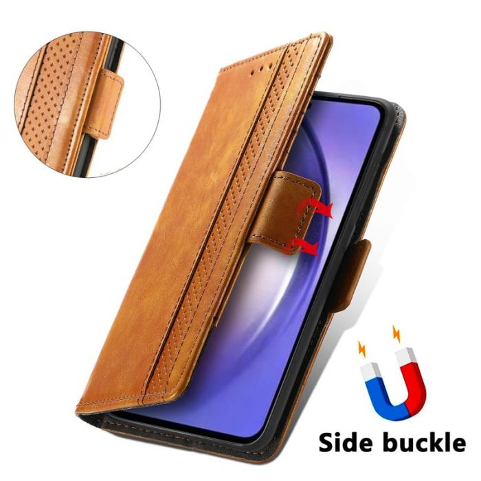 CASENEO - CASENEO Samsung Galaxy A55 5G Plånboksfodral Konstläder - Ljusbrun