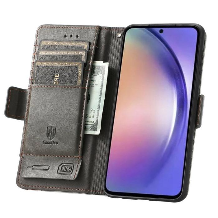 CASENEO - CASENEO Samsung Galaxy A55 5G Mobilskal KonstLäder - Grå