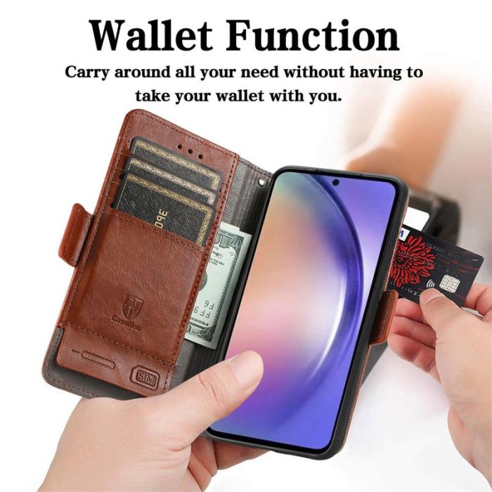 CASENEO - CASENEO Samsung Galaxy A55 5G Mobilskal KonstLäder - Brun