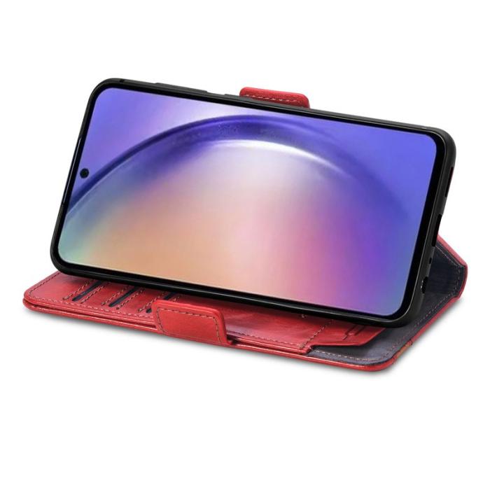 CASENEO - CASENEO Samsung Galaxy A55 5G Mobilskal KonstLäder - Röd