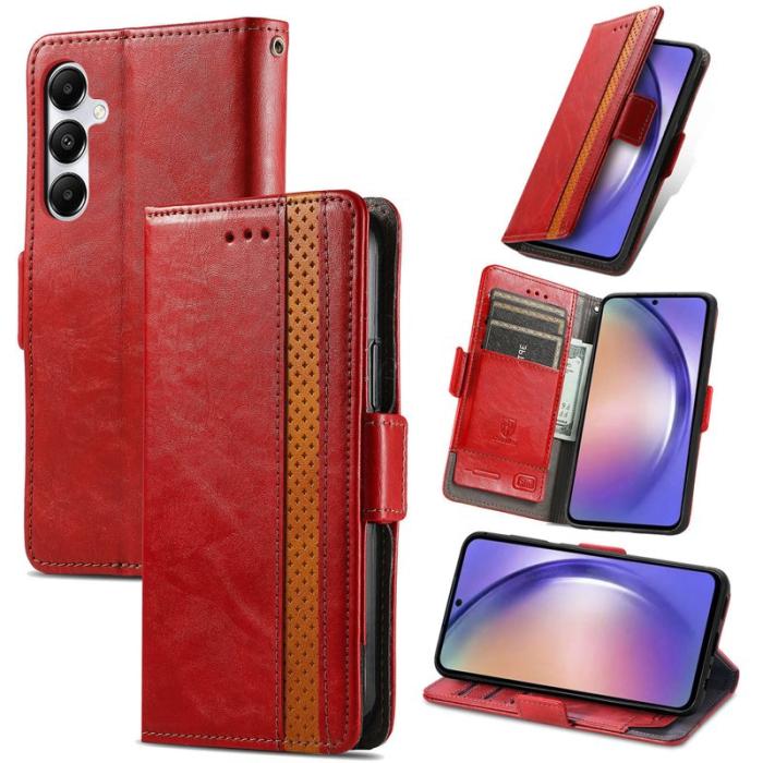 CASENEO - CASENEO Samsung Galaxy A55 5G Mobilskal KonstLäder - Röd