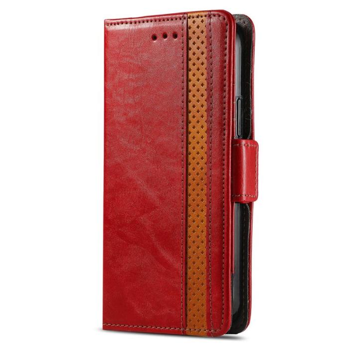 CASENEO - CASENEO Samsung Galaxy A55 5G Mobilskal KonstLäder - Röd