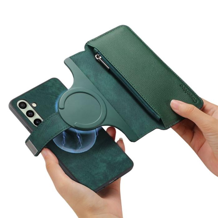 CASENEO - CASENEO Samsung Galaxy A56 5G Plånboksfodral MW-02 Konstläder - Grön