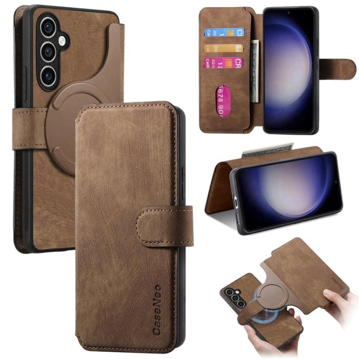 CASENEO - CASENEO Samsung Galaxy S23 FE Fodral - Äkta läder - Brun