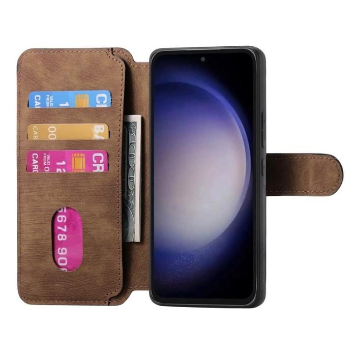 CASENEO - CASENEO Samsung Galaxy S23 FE Fodral - Äkta läder - Brun