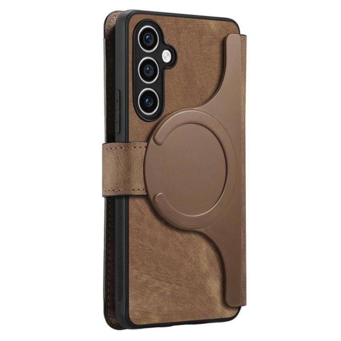 CASENEO - CASENEO Samsung Galaxy S23 FE Fodral - Äkta läder - Brun