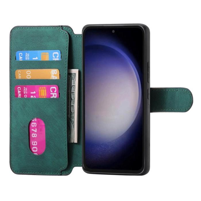 CASENEO - CASENEO Samsung Galaxy S23 FE Fodral Äkta läder - Grön