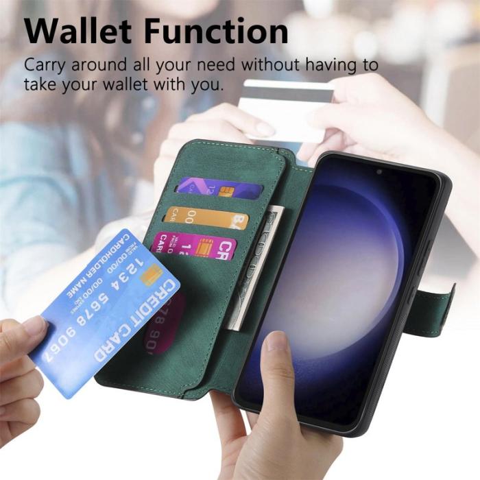 CASENEO - CASENEO Samsung Galaxy S23 FE Fodral Äkta läder - Grön