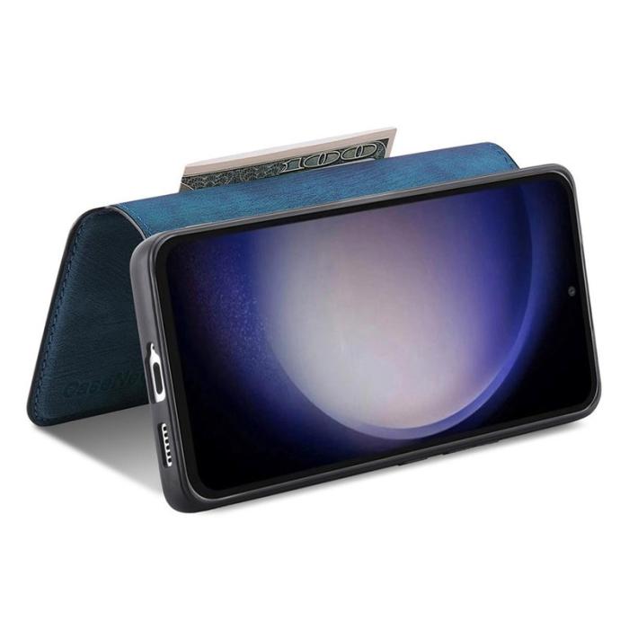 CASENEO - CASENEO Samsung Galaxy S23 FE Fodral Äkta läder - Mörkblå