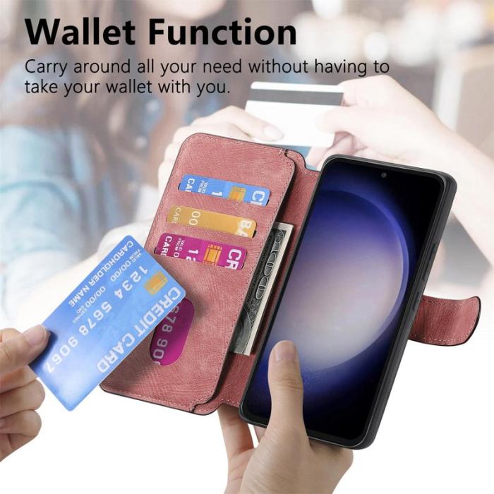 CASENEO - CASENEO Samsung Galaxy S23 FE Fodral - Äkta läder - Rosa