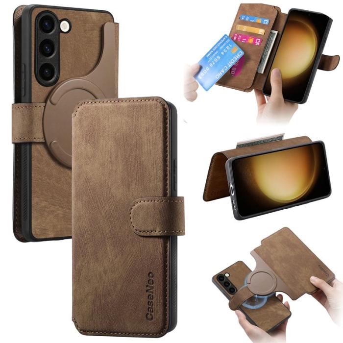CASENEO - CASENEO Samsung Galaxy S23 Fodral Äkta läder - Brun