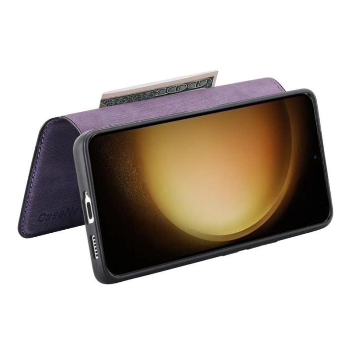 CASENEO - CASENEO Samsung Galaxy S23 Fodral Äkta läder - Lila