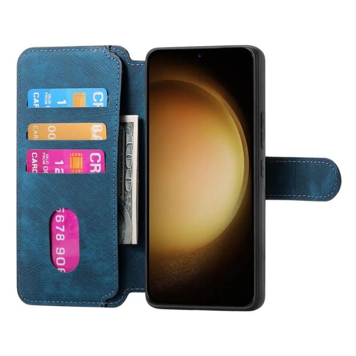 CASENEO - CASENEO Samsung Galaxy S23 Fodral Äkta läder - Mörkblå