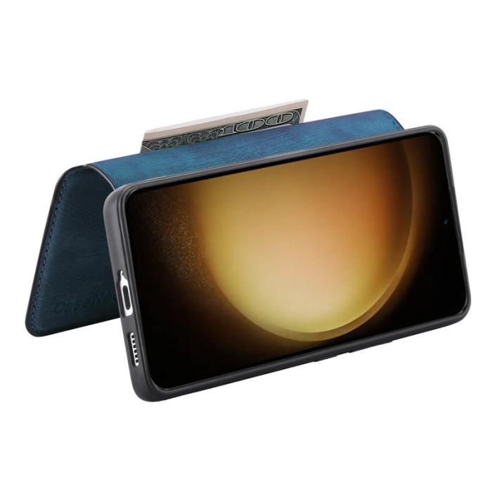 CASENEO - CASENEO Samsung Galaxy S23 Fodral Äkta läder - Mörkblå