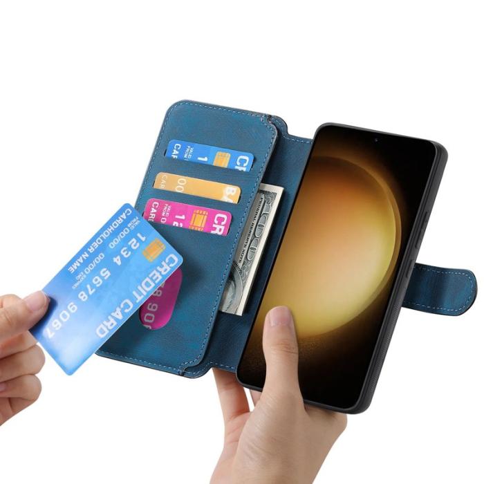 CASENEO - CASENEO Samsung Galaxy S23 Fodral Äkta läder - Mörkblå