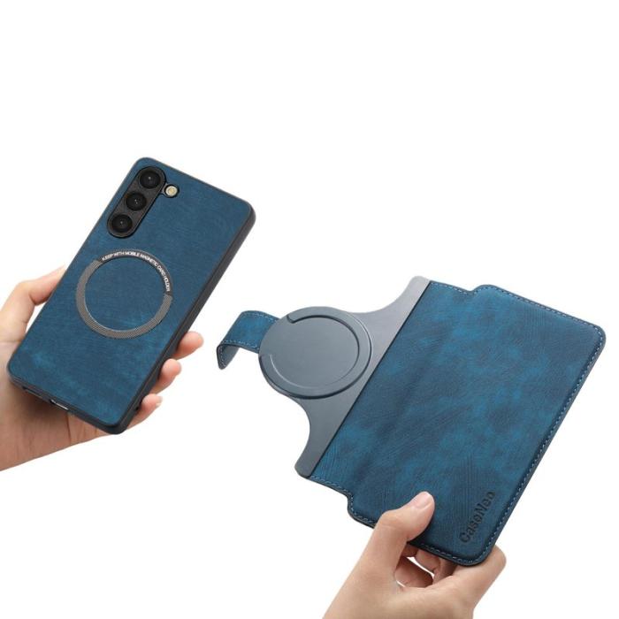 CASENEO - CASENEO Samsung Galaxy S23 Fodral Äkta läder - Mörkblå