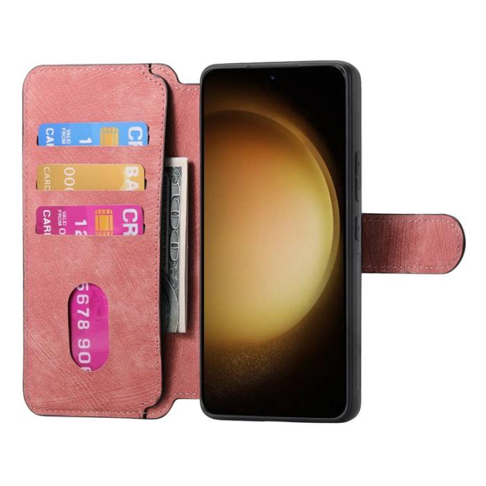 CASENEO - CASENEO Samsung Galaxy S23 Fodral Äkta läder - Pink