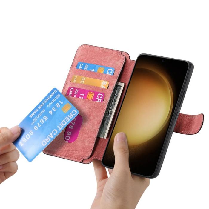 CASENEO - CASENEO Samsung Galaxy S23 Fodral Äkta läder - Pink