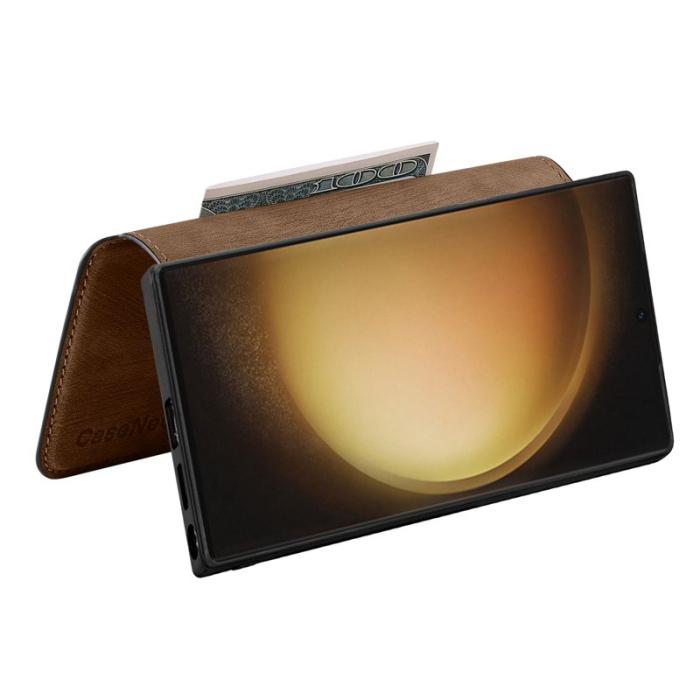 CASENEO - CASENEO Samsung Galaxy S23 Ultra Fodral Äkta läder - Brun