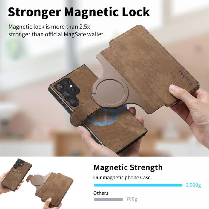CASENEO - CASENEO Samsung Galaxy S23 Ultra Fodral Äkta läder - Brun