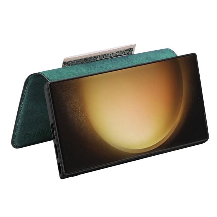 CASENEO - CASENEO Samsung Galaxy S23 Ultra Fodral Äkta läder - Grön