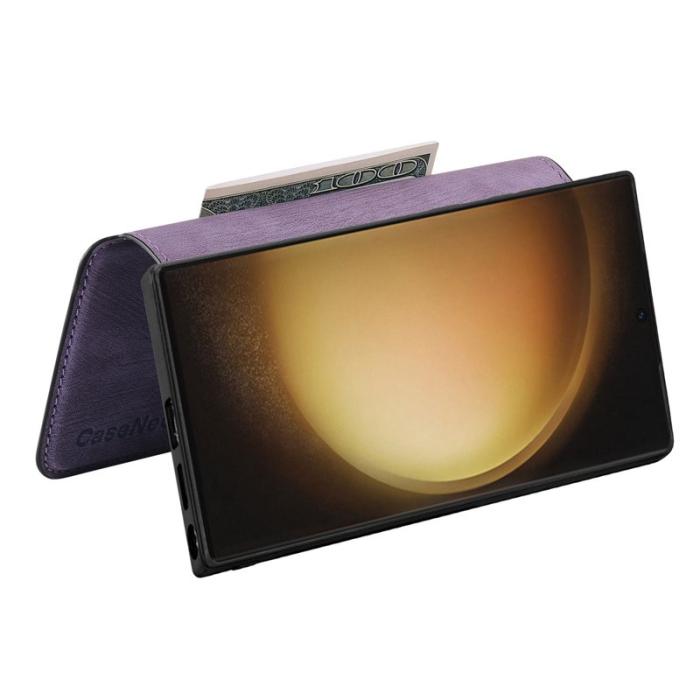 CASENEO - CASENEO Samsung Galaxy S23 Ultra Fodral Äkta läder - Lila