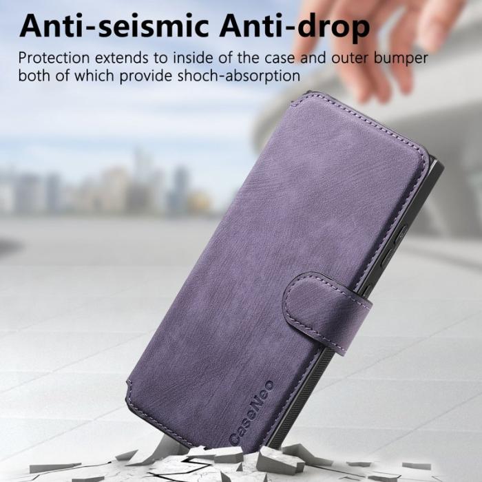 CASENEO - CASENEO Samsung Galaxy S23 Ultra Fodral Äkta läder - Lila