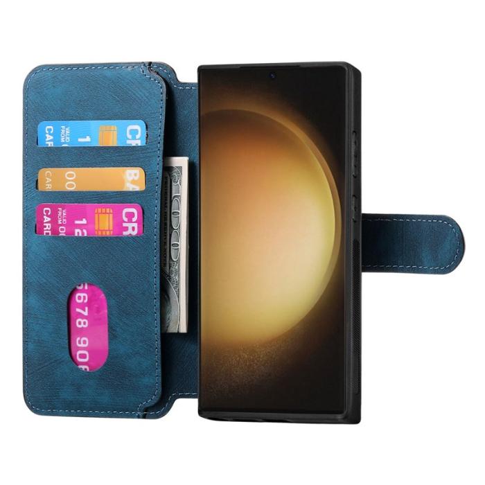 CASENEO - CASENEO Samsung Galaxy S23 Ultra Fodral Äkta läder - Mörkblå