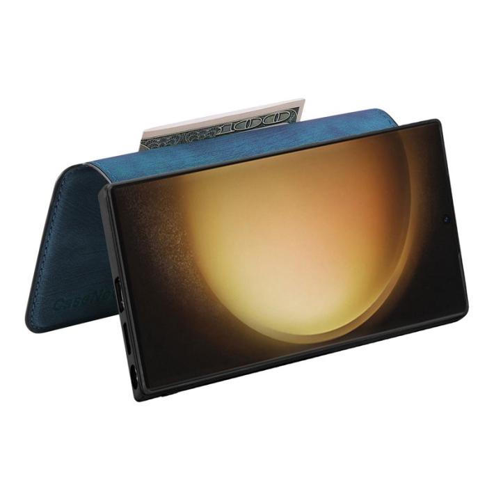 CASENEO - CASENEO Samsung Galaxy S23 Ultra Fodral Äkta läder - Mörkblå