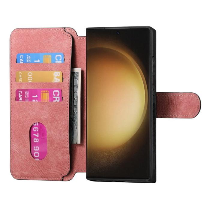 CASENEO - CASENEO Samsung Galaxy S23 Ultra Fodral - Äkta läder - Rosa