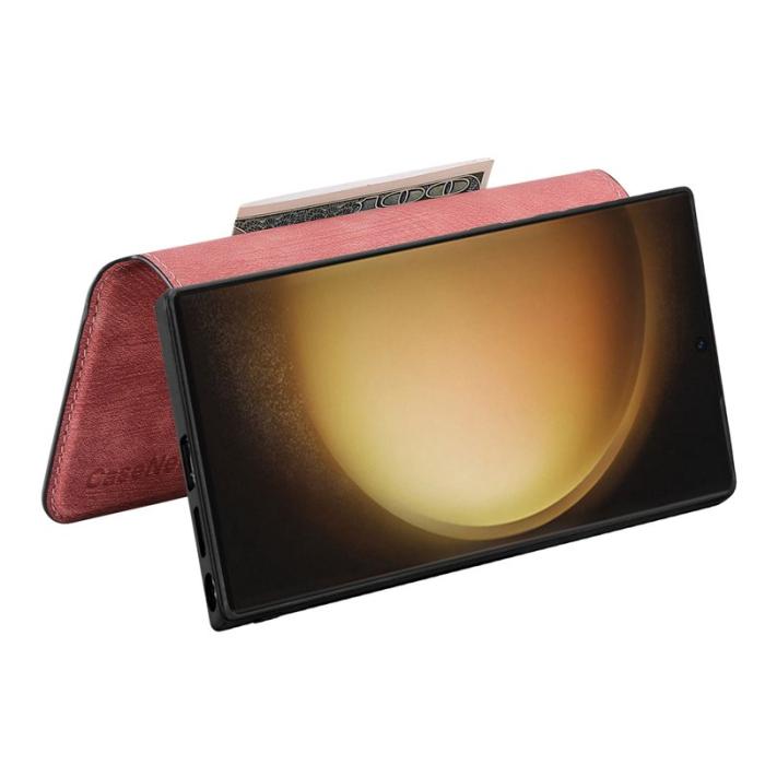 CASENEO - CASENEO Samsung Galaxy S23 Ultra Fodral - Äkta läder - Rosa