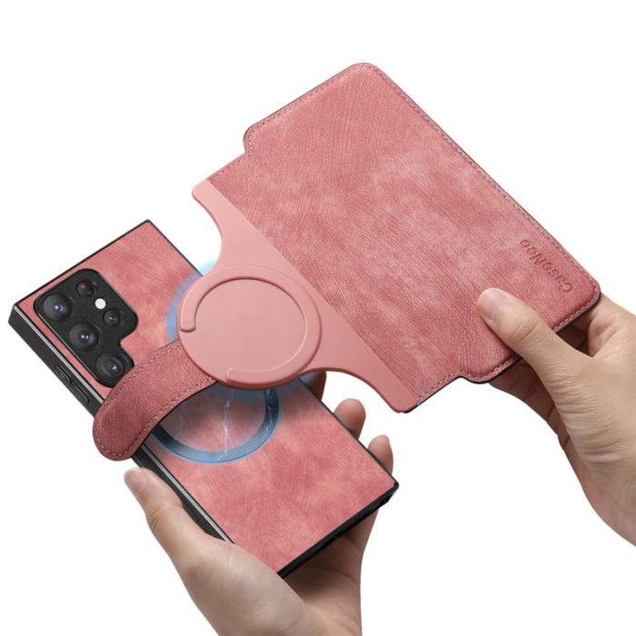 CASENEO - CASENEO Samsung Galaxy S23 Ultra Fodral - Äkta läder - Rosa