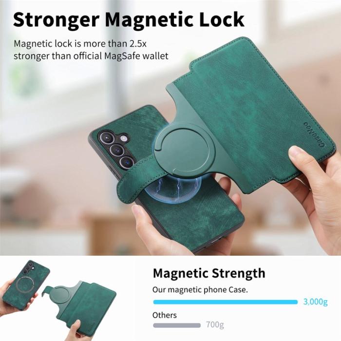 CASENEO - CASENEO Samsung Galaxy S24 Fodral Äkta läder - Grön