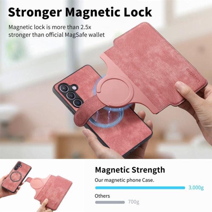 CASENEO - CASENEO Samsung Galaxy S24 Fodral Äkta läder - Pink