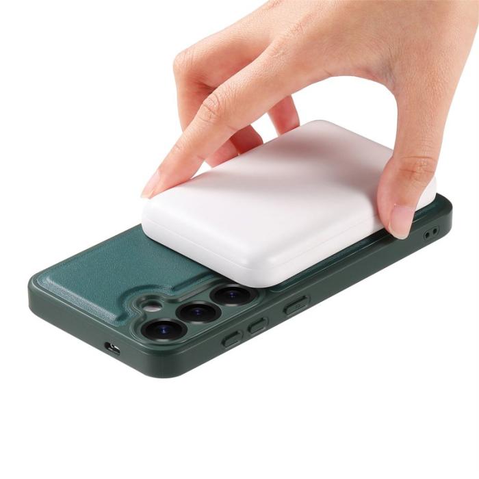 CASENEO - CASENEO Samsung Galaxy S24+/S25+ Fodral - PU Läder - Grön