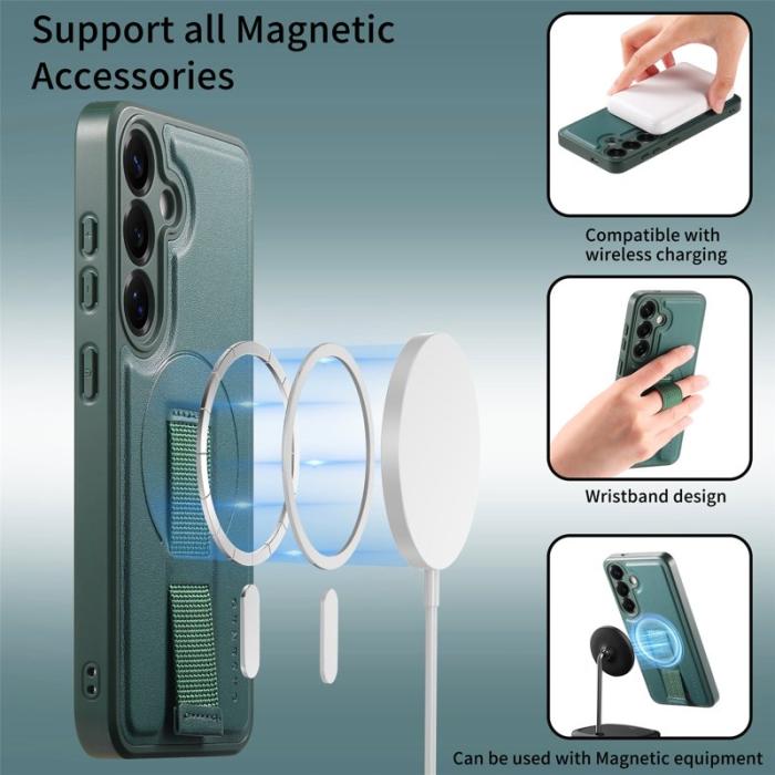 CASENEO - CASENEO Samsung Galaxy S24+/S25+ Fodral - PU Läder - Grön