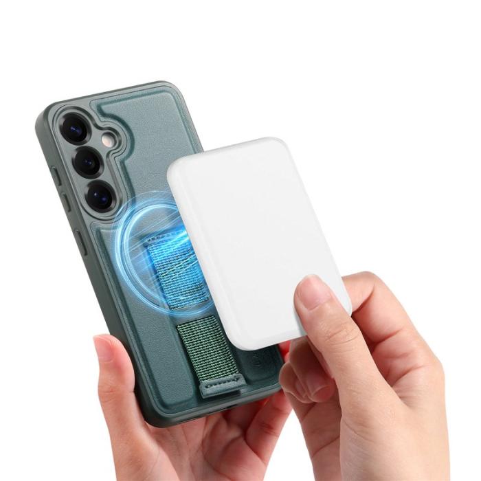 CASENEO - CASENEO Samsung Galaxy S24/S25 Fodral - PU Läder + PC - Grön