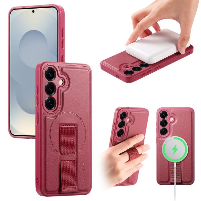 CASENEO - CASENEO Samsung Galaxy S24/S25 Fodral - PU Läder - Röd